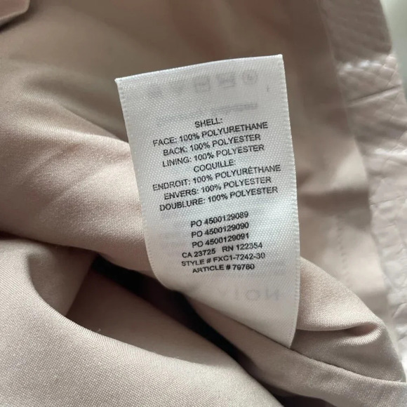 Aritzia Babaton Modern Vegan Leather Croc  Embossed Mini Skirt Beige Size 0 - Picture 12 of 13